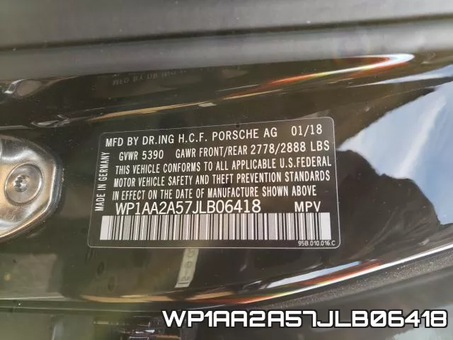 WP1AA2A57JLB06418 фото 2