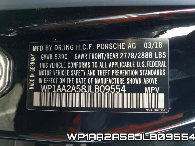 WP1AA2A58JLB09554 фото 2