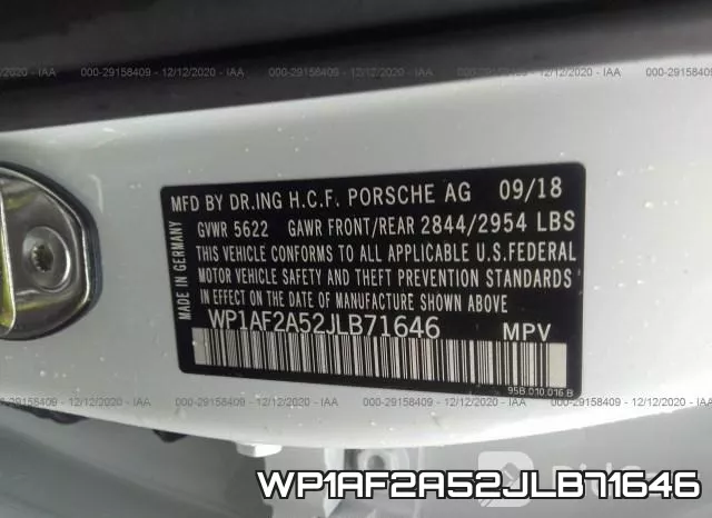 WP1AF2A52JLB71646 фото 10