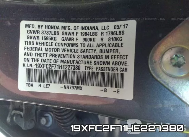 19XFC2F71HE227380 фото 10