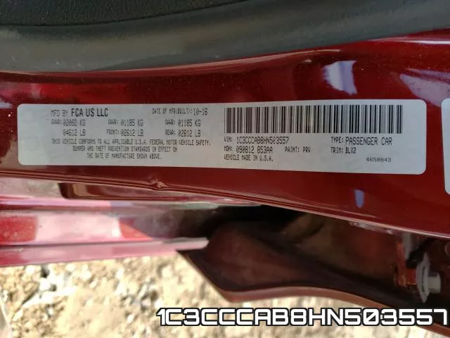 1C3CCCAB8HN503557 фото 2