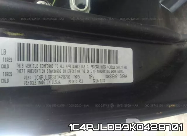 1C4PJLDB3KD428701 фото 10