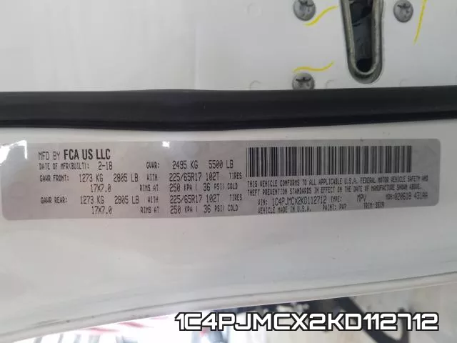 1C4PJMCX2KD112712 фото 2