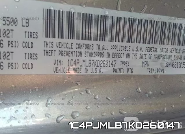 1C4PJMLB7KD260147 фото 10