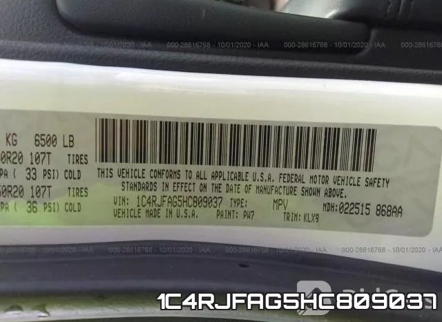 1C4RJFAG5HC809037 фото 10