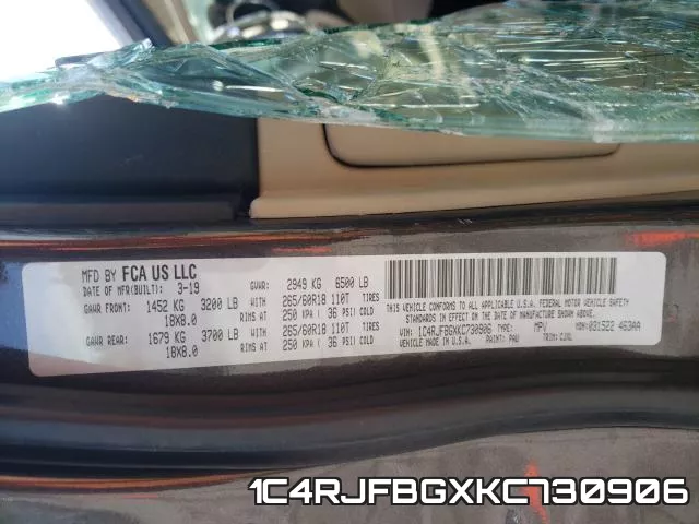 1C4RJFBGXKC730906 фото 2