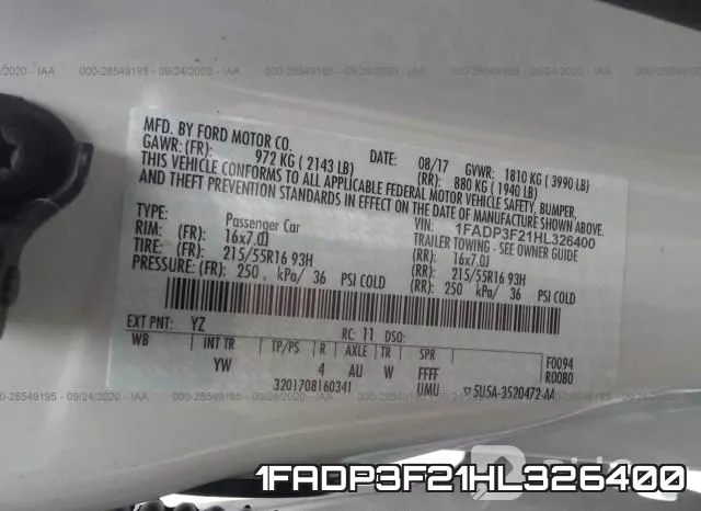 1FADP3F21HL326400 фото 10