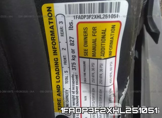 1FADP3F2XHL251051 фото 10