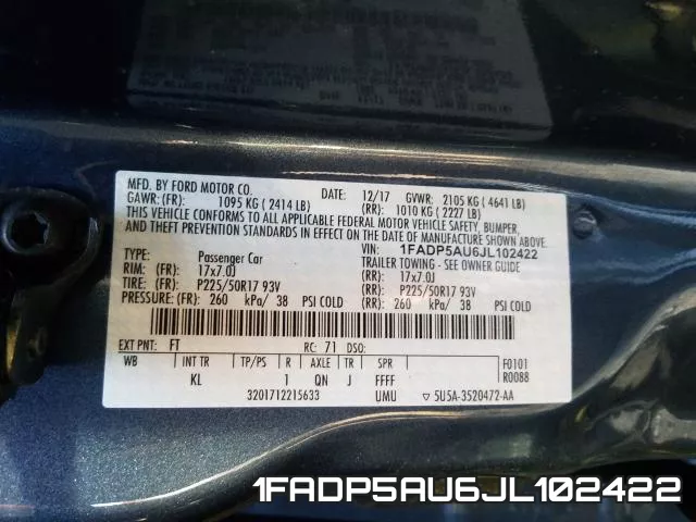 1FADP5AU6JL102422 фото 2