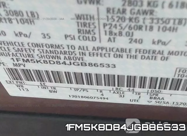 1FM5K8D84JGB86533 фото 10