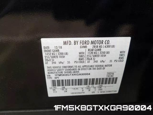 1FM5K8GTXKGA90004 фото 2