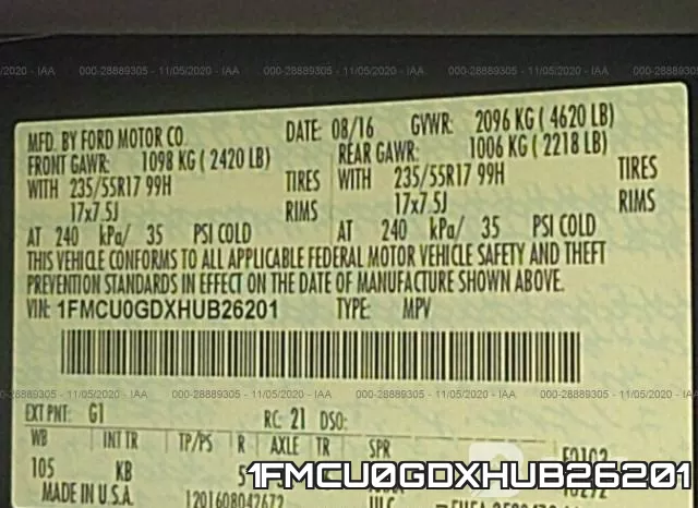 1FMCU0GDXHUB26201 фото 10