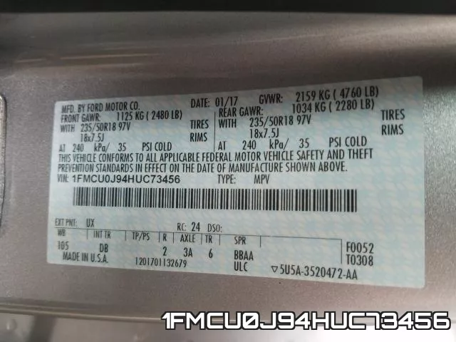 1FMCU0J94HUC73456 фото 2