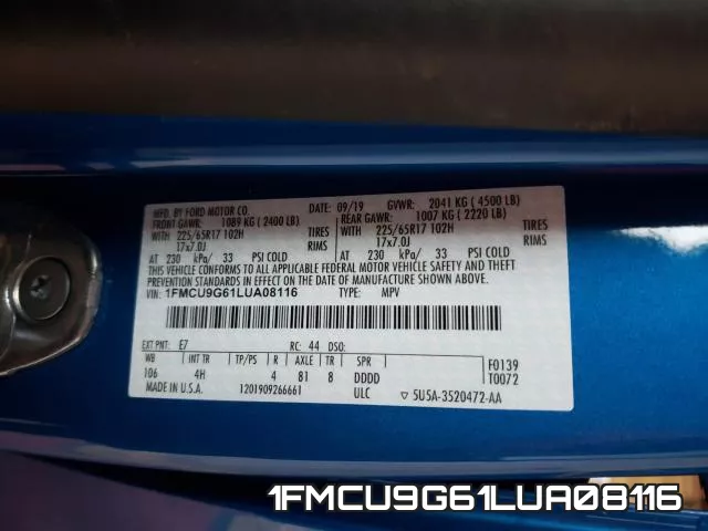1FMCU9G61LUA08116 фото 2