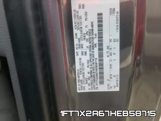 1FT7X2A67HEB58715 фото 2
