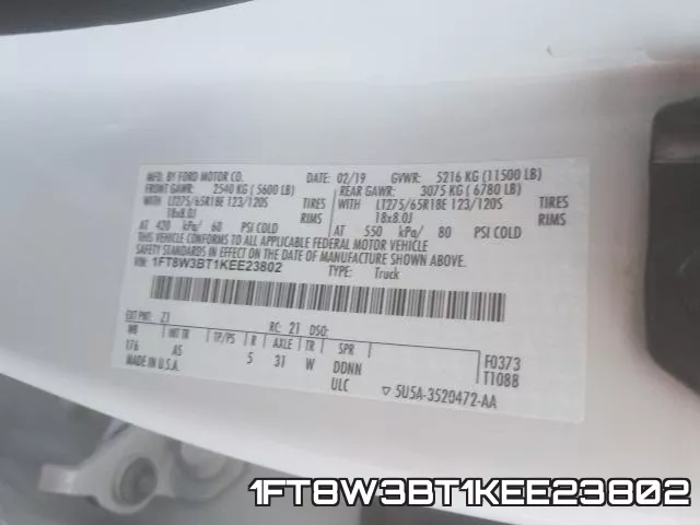 1FT8W3BT1KEE23802 фото 2