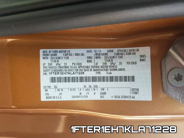1FTER1EH7KLA71228 фото 2
