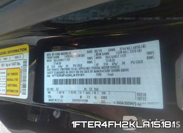 1FTER4FH2KLA15181 фото 9