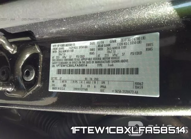 1FTEW1CBXLFA58514 фото 9