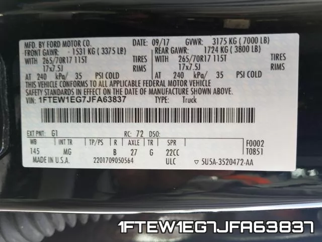 1FTEW1EG7JFA63837 фото 2