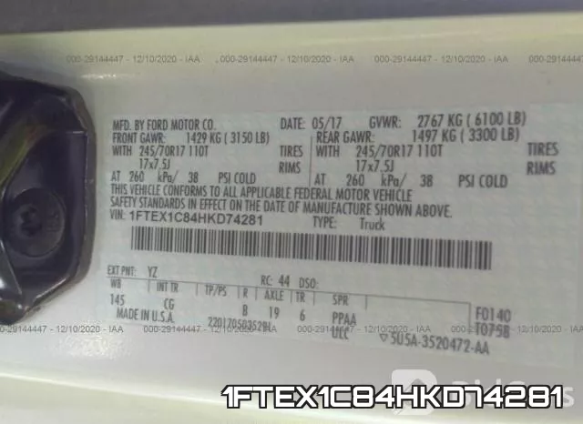 1FTEX1C84HKD74281 фото 10
