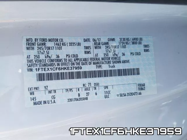 1FTEX1CF6HKE37959 фото 2