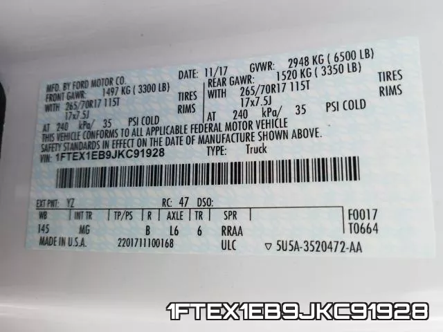 1FTEX1EB9JKC91928 фото 2