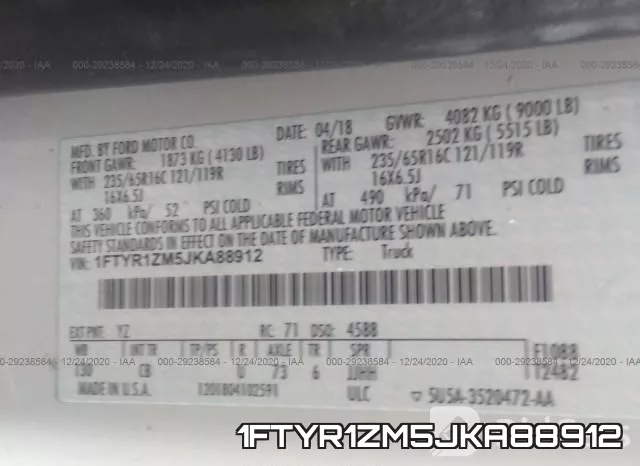 1FTYR1ZM5JKA88912 фото 9