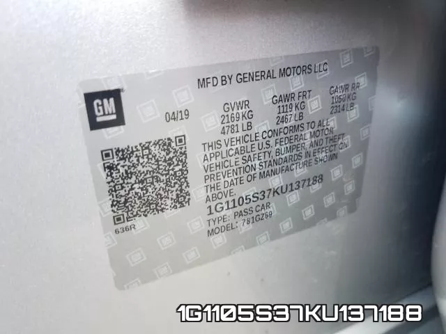1G1105S37KU137188 фото 2