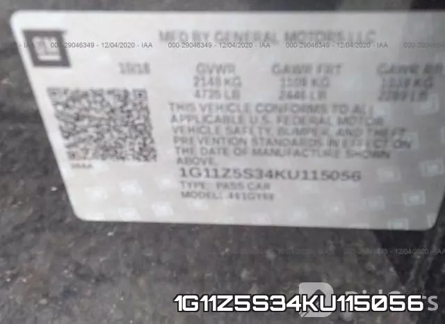 1G11Z5S34KU115056 фото 9