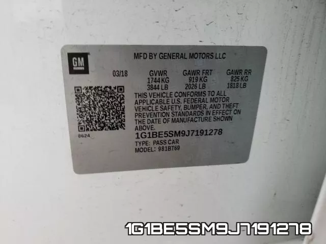 1G1BE5SM9J7191278 фото 2