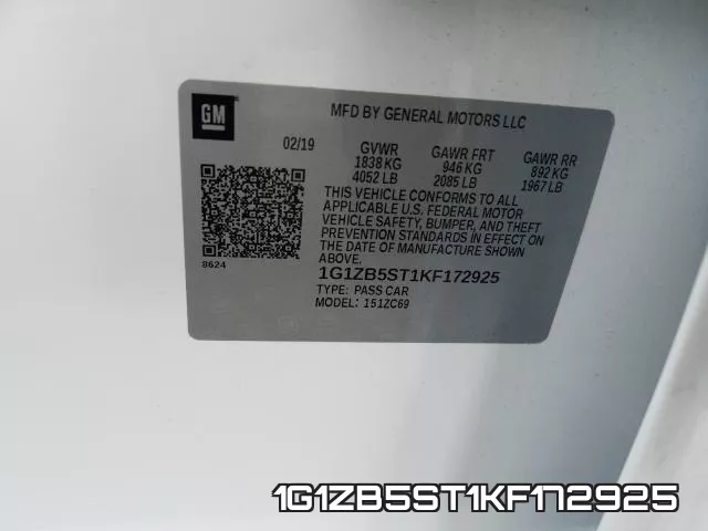 1G1ZB5ST1KF172925 фото 2