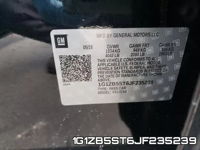1G1ZB5ST6JF235239 фото 2