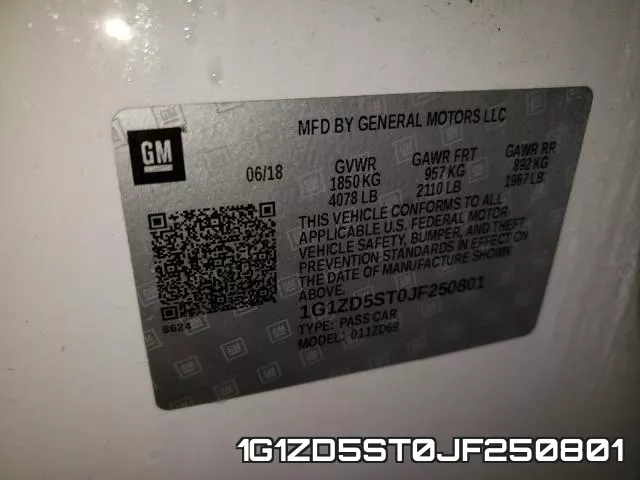 1G1ZD5ST0JF250801 фото 2