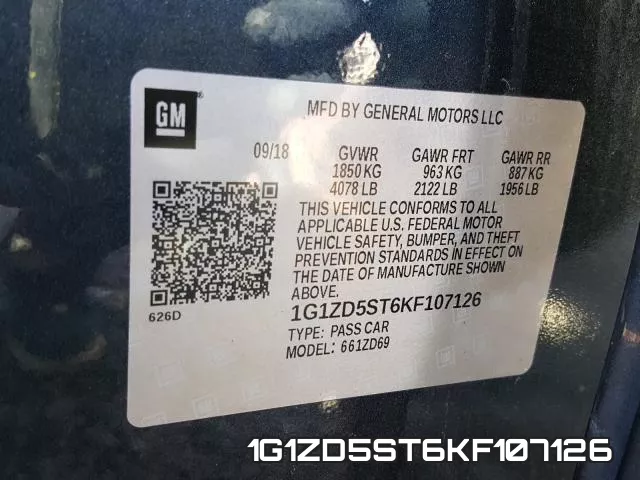1G1ZD5ST6KF107126 фото 2