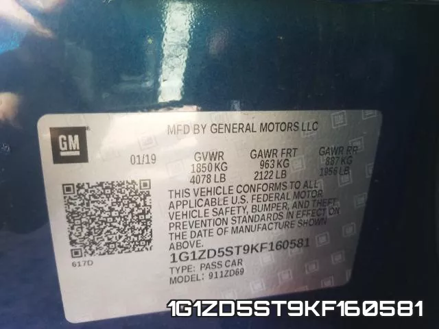 1G1ZD5ST9KF160581 фото 2