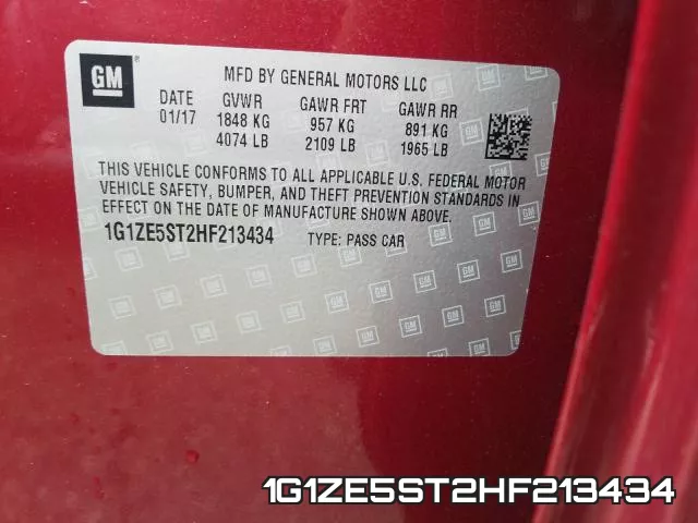 1G1ZE5ST2HF213434 фото 2