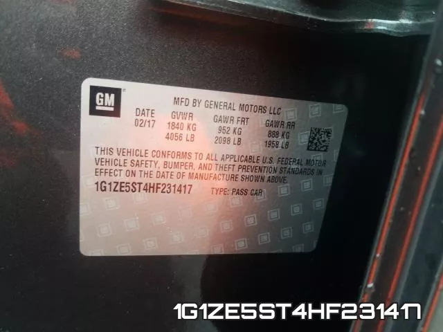 1G1ZE5ST4HF231417 фото 2