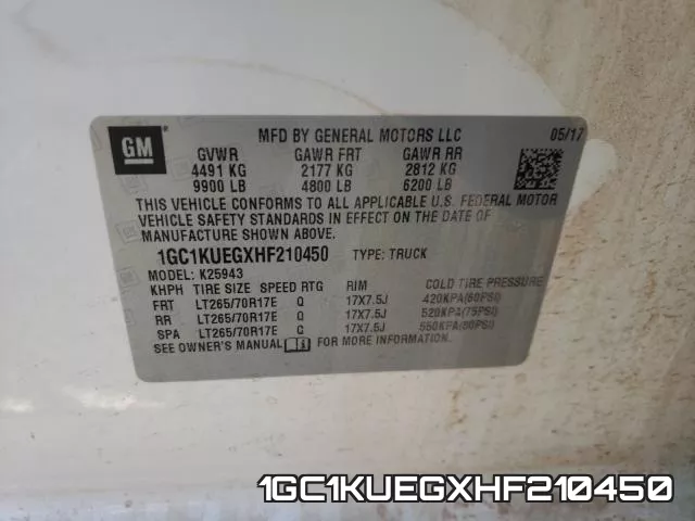 1GC1KUEGXHF210450 фото 2