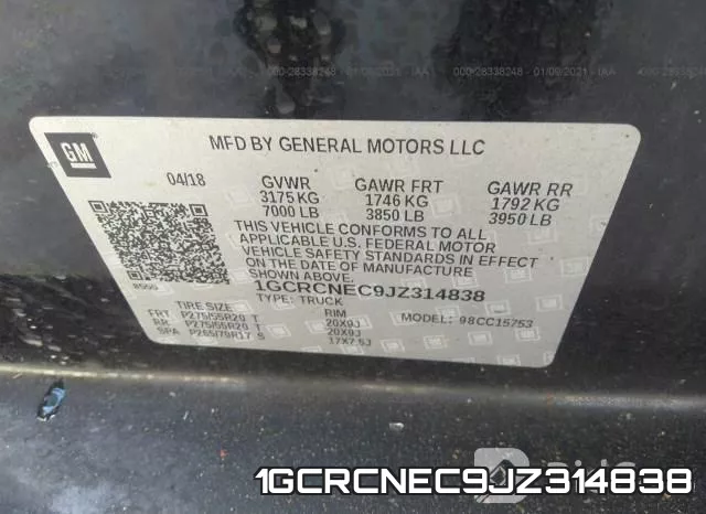 1GCRCNEC9JZ314838 фото 7
