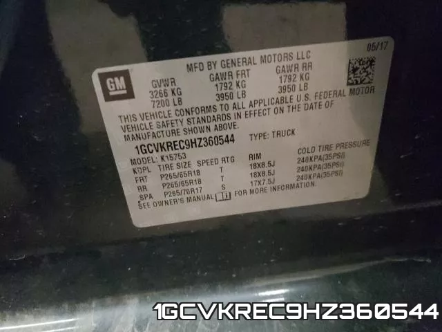 1GCVKREC9HZ360544 фото 2