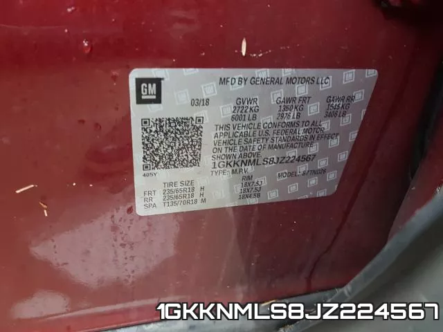 1GKKNMLS8JZ224567 фото 2