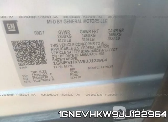 1GNEVHKW9JJ122964 фото 10