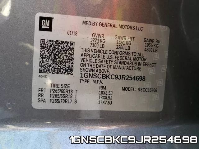 1GNSCBKC9JR254698 фото 2