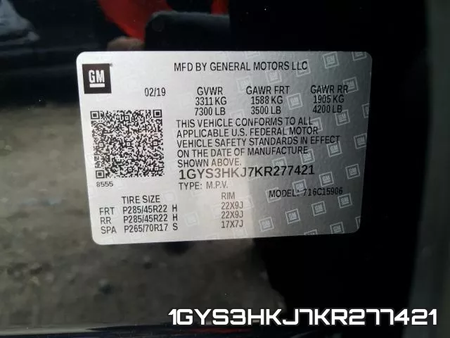 1GYS3HKJ7KR277421 фото 2