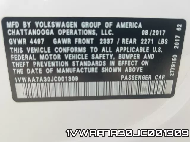 1VWAA7A30JC001309 фото 2
