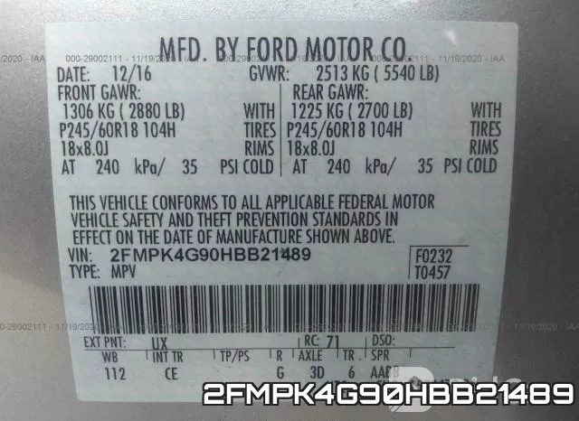 2FMPK4G90HBB21489 фото 9