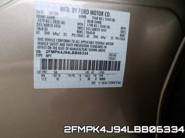 2FMPK4J94LBB06334 фото 2