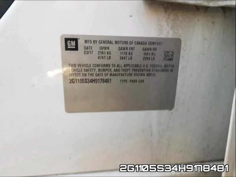 2G1105S34H9178481 фото 2