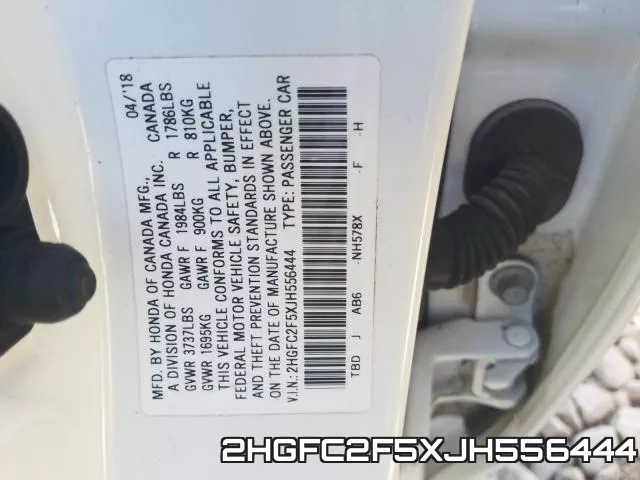 2HGFC2F5XJH556444 фото 2